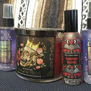 bath body works vampire blood candle shimmer spray and room spray lot set
